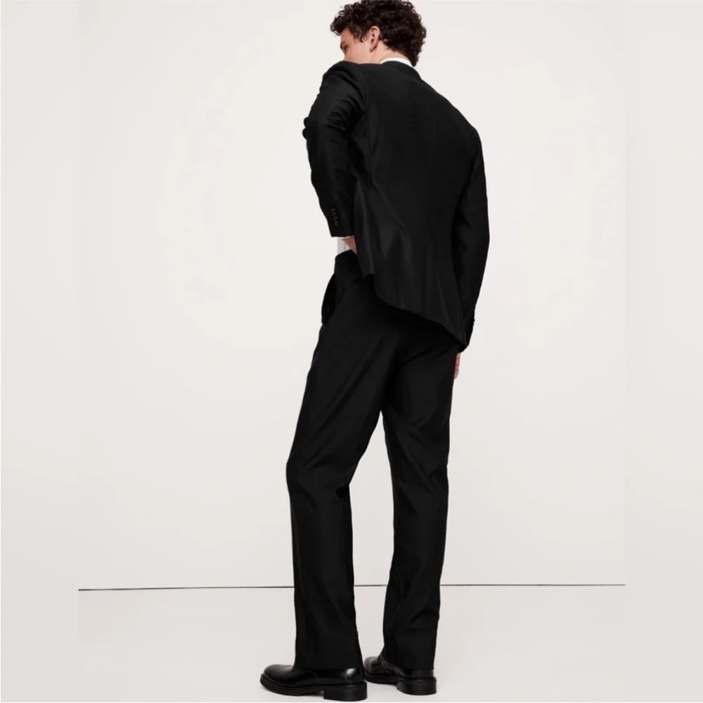 NWT! Banana Republic Black Signature Italian Hopsack Suit Pant